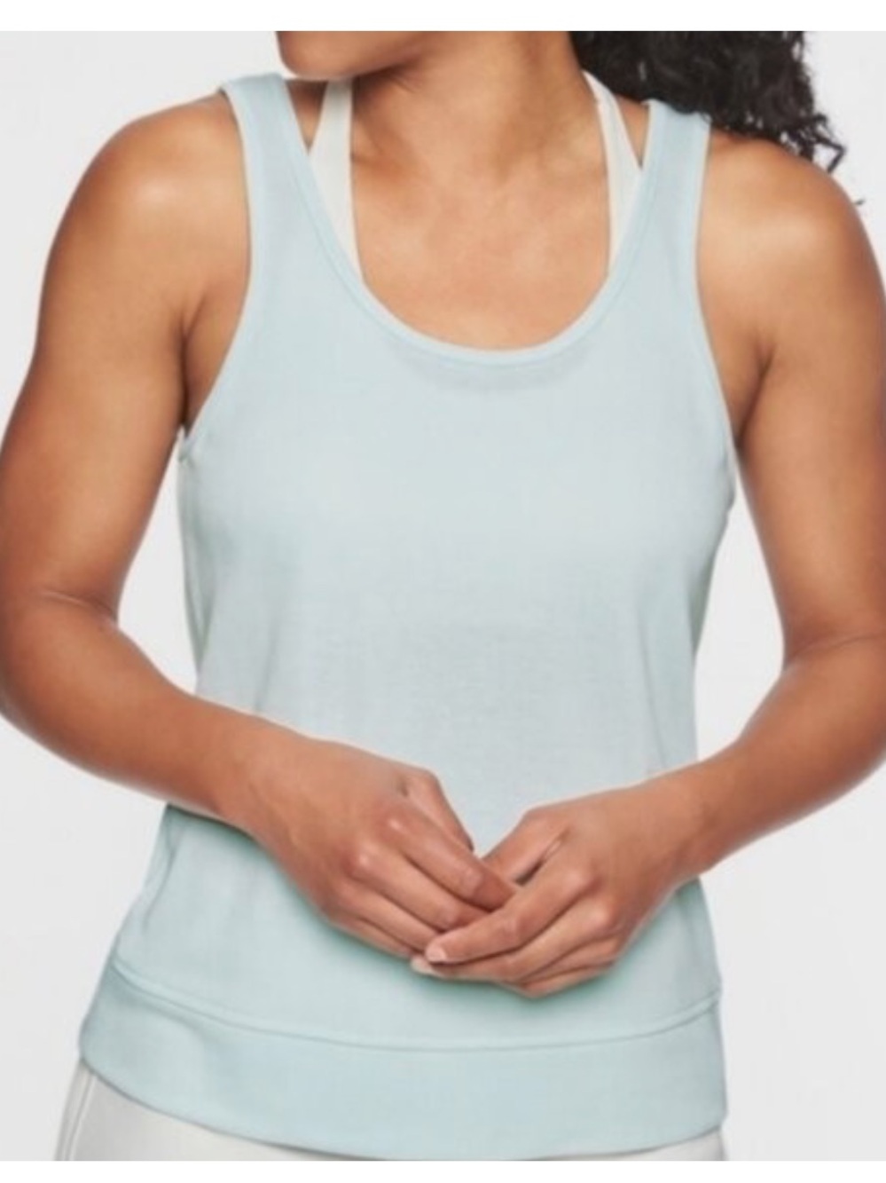Athleta Women’s Carl Stone Light Gray Serenity V-Back Athletic Tank - Picture 3 of 11